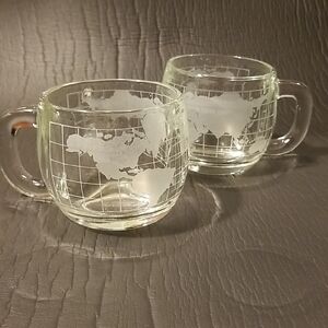 Nescafe Nestle Vintage World Map Mugs